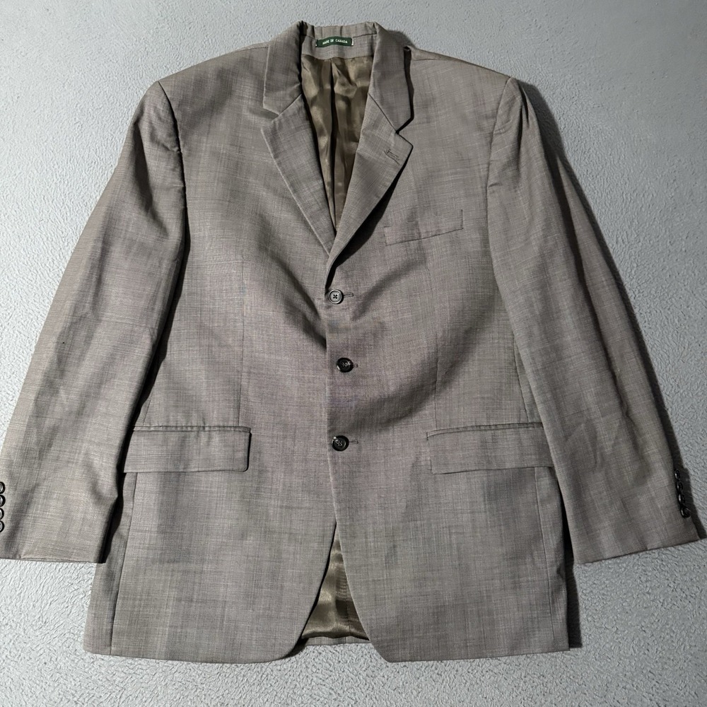 Vintage Lauren Ralph Lauren 3 Button‎ Blazer Suit Jacket 42R Gray Wool
